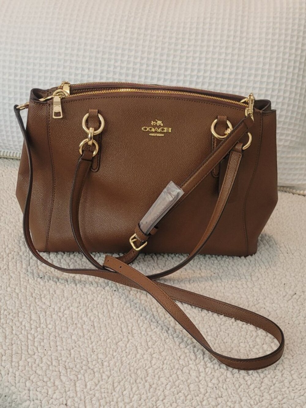Coach Small Christie Carryall in Cross-Grain Leather Color is "Saddle 2" NWT - Picture 5 of 12